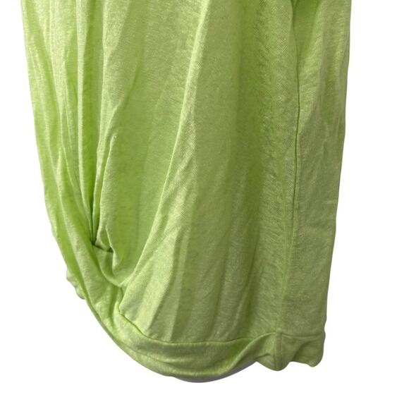 J Jill Love 100% Linen Knot Front Sleeveless Knit Lime Green Top Shirt sz L - Picture 8 of 16